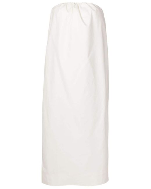 Adriana Degreas White Off-shoulder Cotton Midi Dress