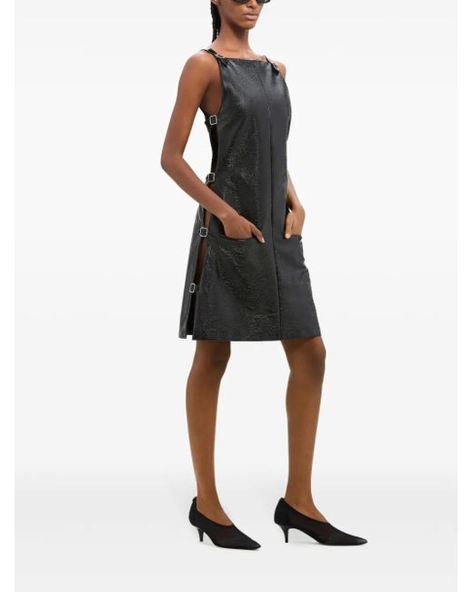Courreges Black Glossy Strappy Dress