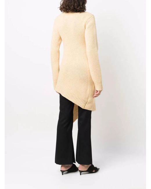 Jil Sander Yellow Asymmetric-Hem Roll Neck Jumper