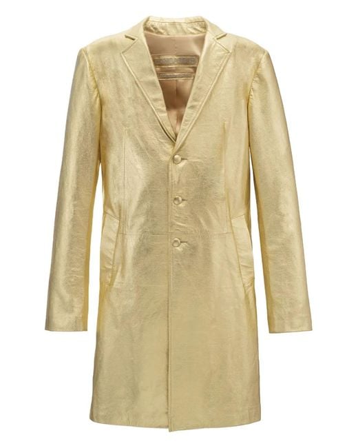 Dan Cassab Metallic Leandra Single-Breasted Coat
