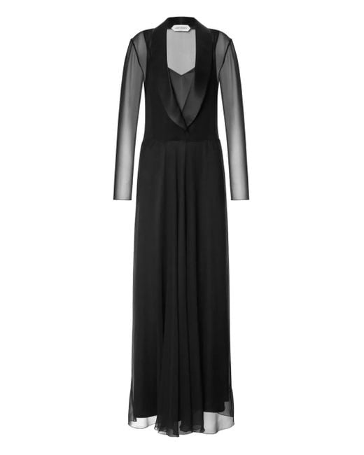 Alberta Ferretti Black Abendkleid Mit Transparenten Ärmeln