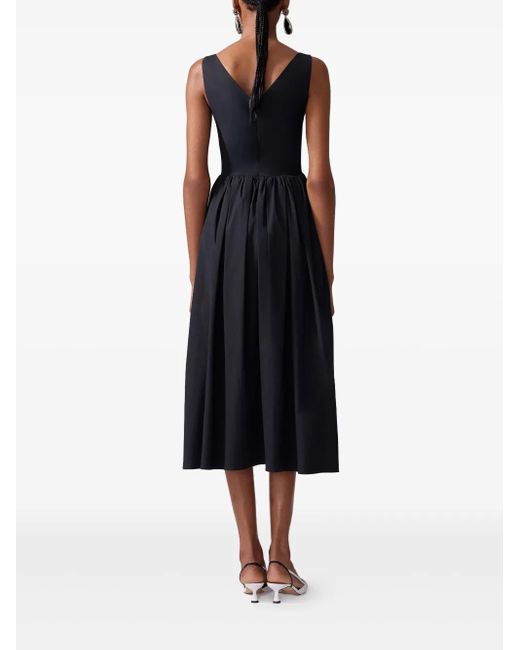 Abito Midi Con Arricciatura di Carolina Herrera in Black
