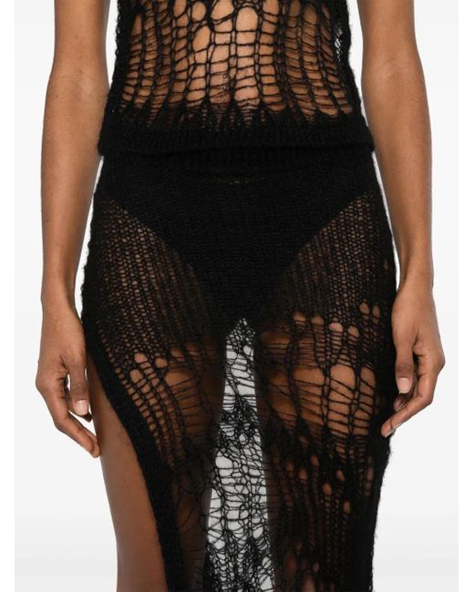 Rick Owens Spider Ziggy Maxi-Rok in het Black