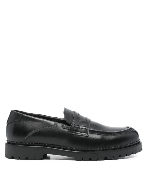 RETERNITY Black Le Parisien Penny Lug-Sole Loafers for men
