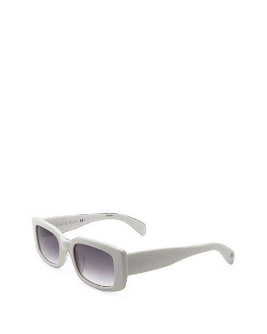 Rag & Bone White Rectangle-Frame Sunglasses