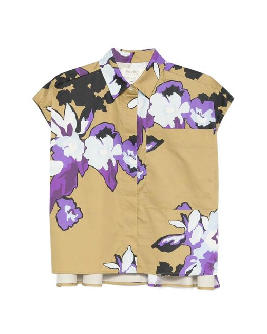 Psophia Blue Floral-Print Shirt