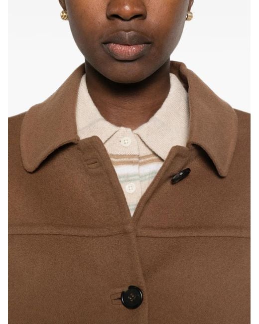 Max Mara Brown Button-Fastening Patch-Pocket Jacket