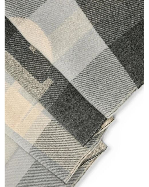 Guess Gray Check-Pattern Scarf for men