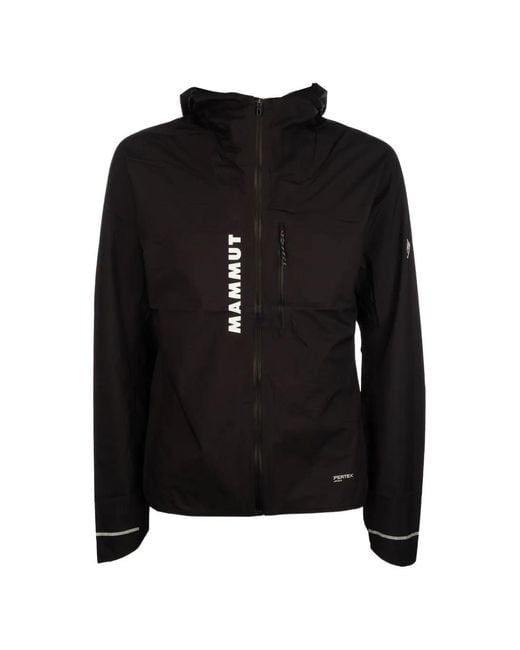 Mammut Black Logo-Print Hooded Jacket for men