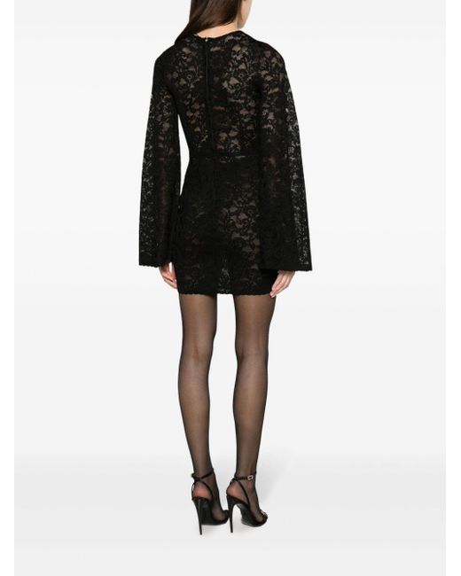 Robe courte à manches évasées Dolce & Gabbana en coloris Black