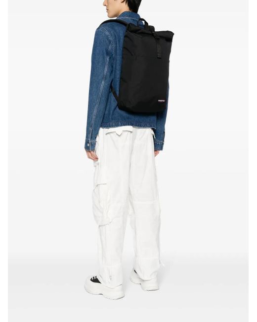 Eastpak Black Up Roll Logo-Patch Backpack for men