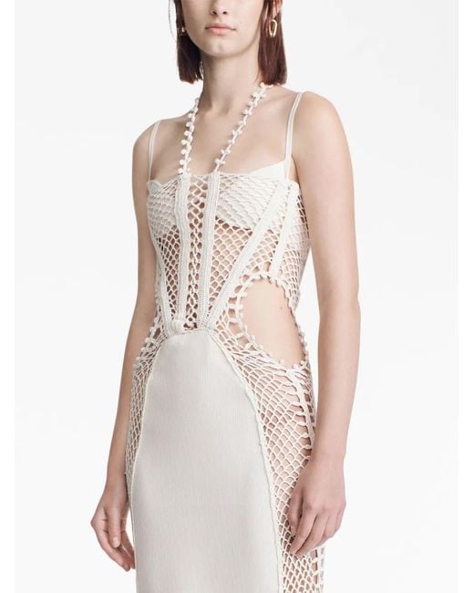 Dion Lee White Coral Crochet Dress