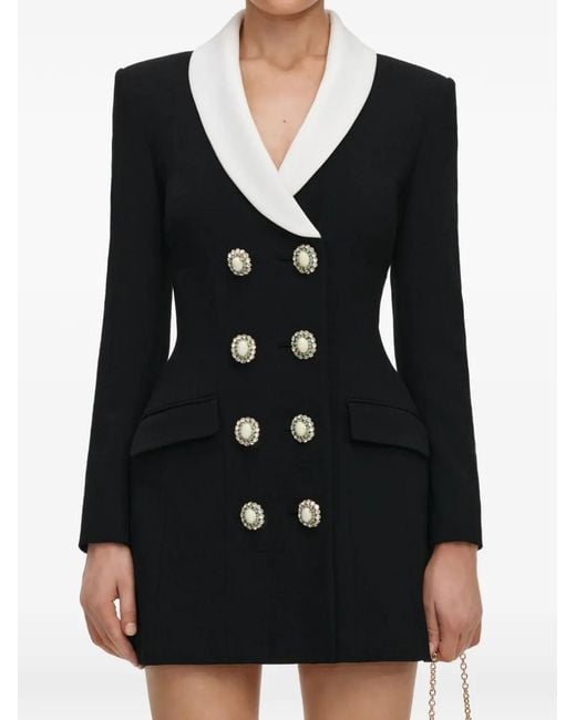 Self-Portrait Black Tailored Blazer Mini Dress
