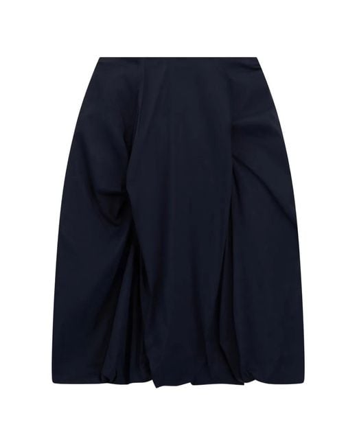 Liviana Conti Blue Levante Midi Cotton Skirt