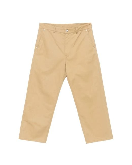 Moschino White Logo-Patch Pocket Trousers for men