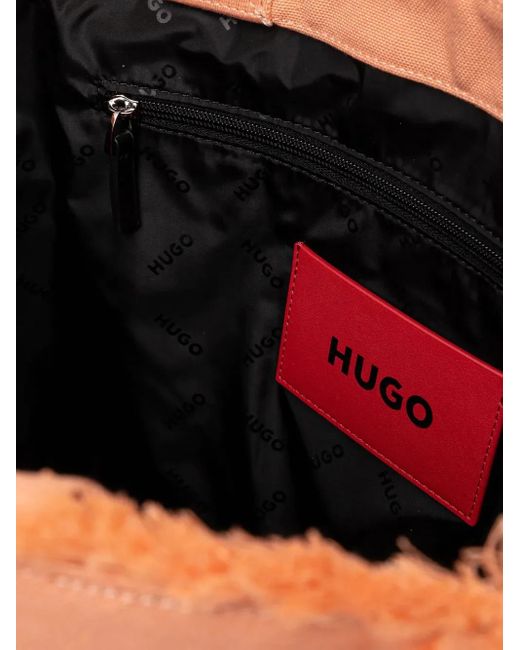 HUGO Logo-embroidered Tote Bag Pink