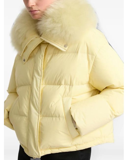 Yves Salomon Yellow Shearling-Trim Down Jacket
