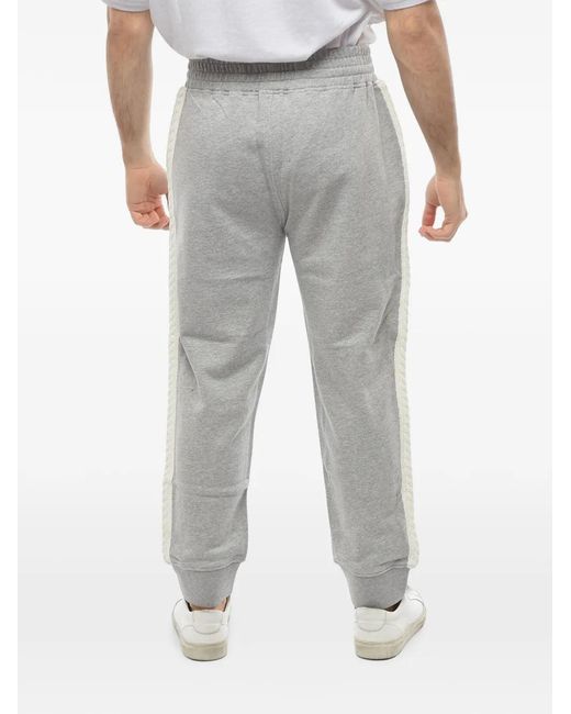 Neil Barrett Gray Cable-Knit-Stripe Track Pants for men