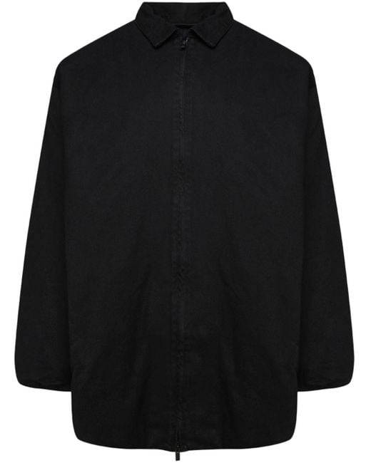 Fear Of God Black Logo-appliqué Denim Shirt Jacket for men