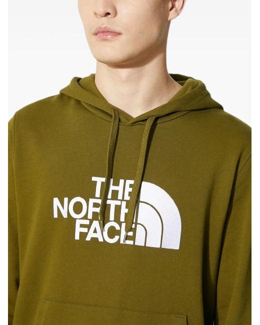The North Face Green Logo-Print Drawstring Hoodie for men
