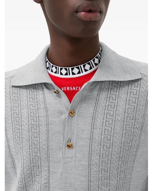 Versace Gebreide Polo in het Gray voor heren