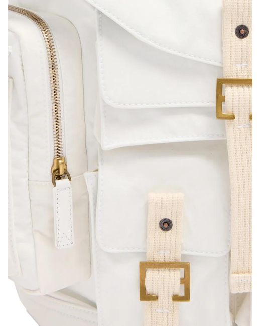 DSquared² White Cargo Patch-Detail Backpack for men