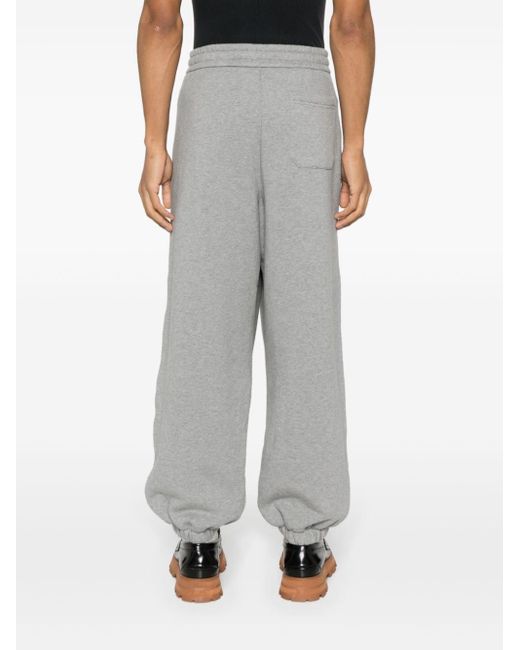 Gucci Gray Logo-print Cotton Track Pants for men
