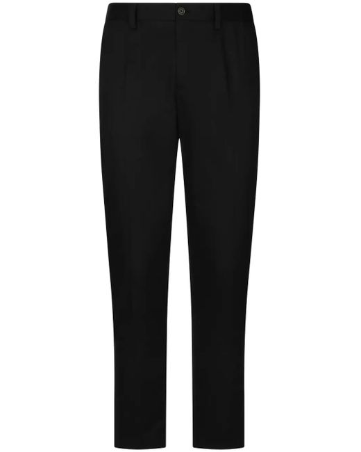Pantalones de vestir con logo en relieve Dolce & Gabbana de hombre de color Black