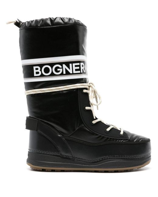 Bogner Black Les Arcs 1d Faux Leather Boots