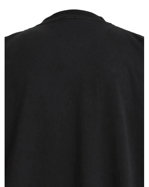 NUBIAN Black Graphic-Print Washed T-Shirt for men
