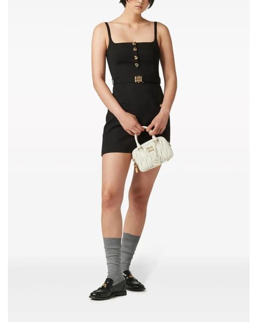 Miu Miu Black Belted Wool Minidress