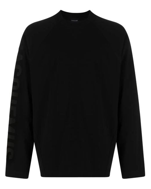 Jacquemus Black Les Classiques 'Le T-Shirt Typo Manchés Longue' Long Sleeve T-Shirt for men