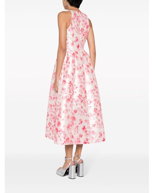 Philosophy Di Lorenzo Serafini Pink Floral-print Midi Dress