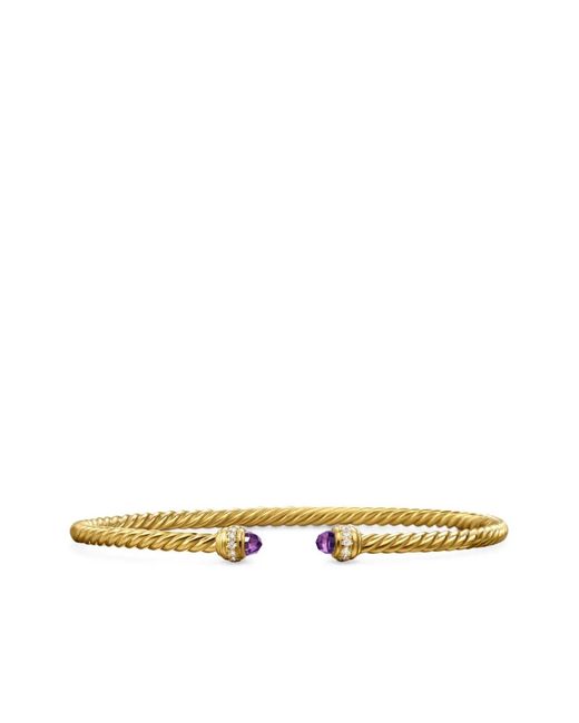 David Yurman Metallic 18Kt Classic Cablespira Diamond Bracelet (3Mm)
