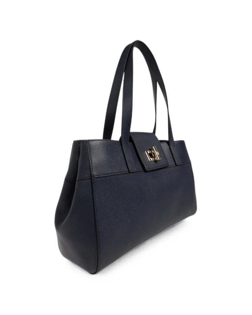 Furla Blue Large Amelia Leather Shoulder Bag
