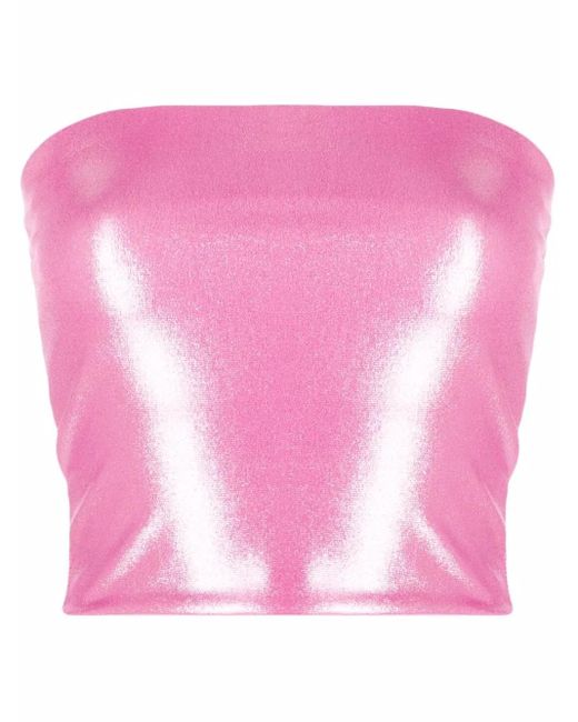 ANDAMANE Pink Gwen High-Shine Tube Top
