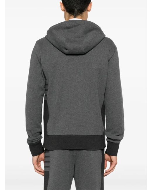 Thom Browne Gray 4-Bar Zip-Up Hoodie for men