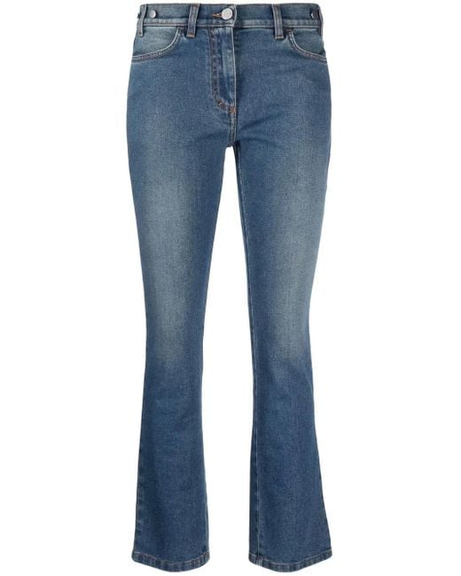 Philosophy Di Lorenzo Serafini Blue Mid-Rise Cropped Jeans