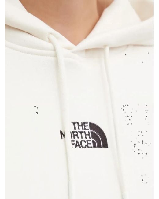 The North Face White Logo Hooded Sweatshirt