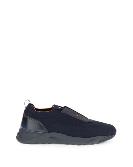 Santoni Blue Panelled Sneakers for men