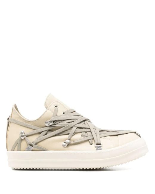 Rick Owens Megalaced Sneakers in het Natural voor heren