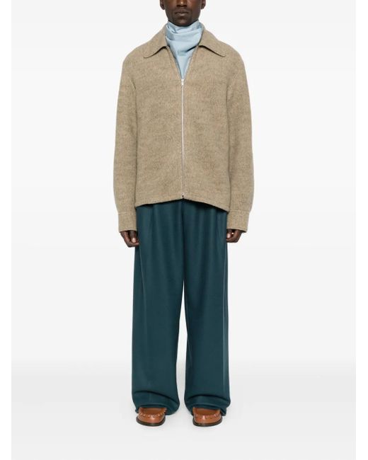 Jil Sander Natural Zip-Fastening Collared Wool Jacket for men