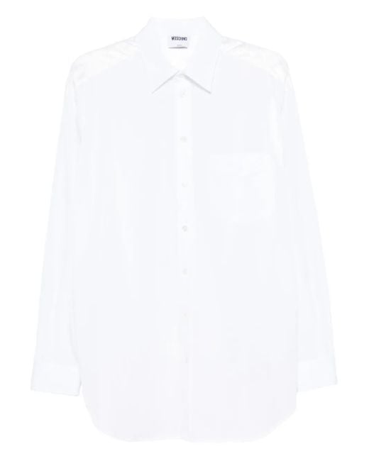 Moschino White Martingale Cotton Shirt for men