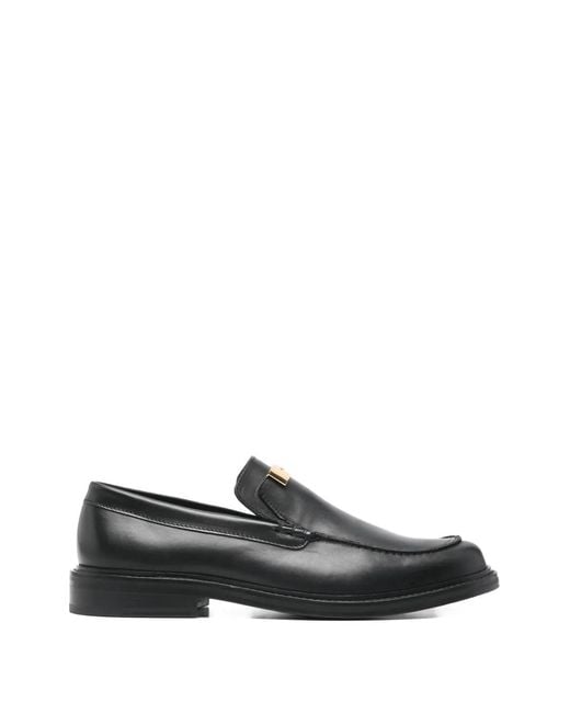 Moschino Black Refined Silk And Nylon Loafers for men