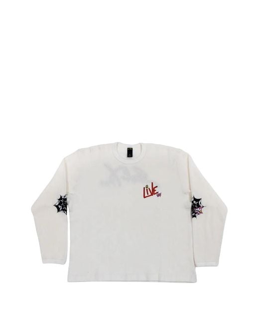 ANTI PROMO White Long-Sleeved Thermal Sweater for men