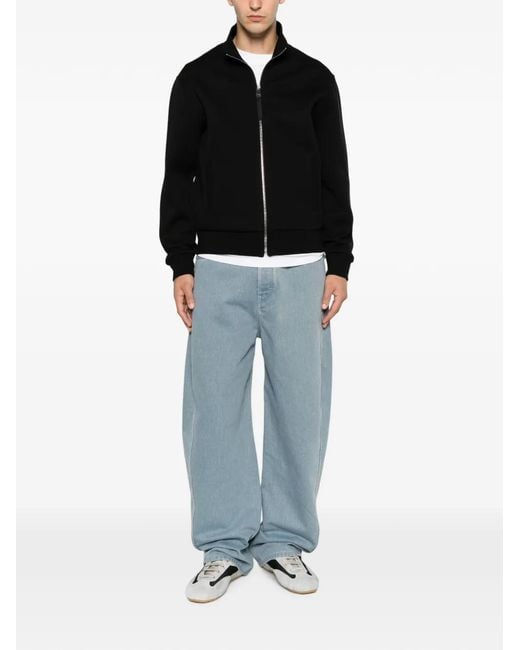 Givenchy Black Herringbone Zip-Up Sweatshirt for men