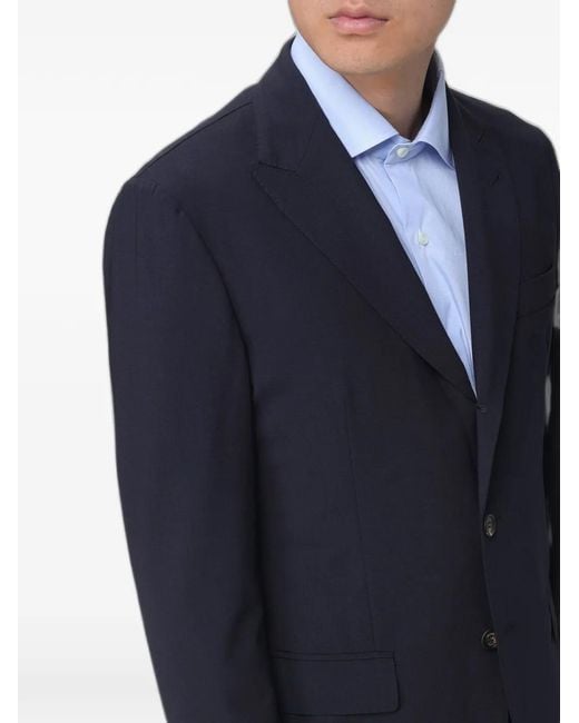 Eleventy Blue Single-Breasted Wool-Blend Suit for men