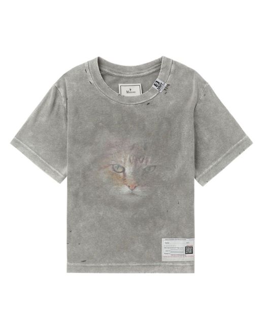 Maison Mihara Yasuhiro Gray Bleached Mini T-Shirt