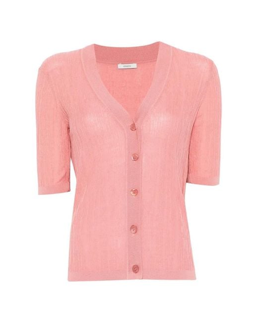 Joseph Pink V-Neck Buttoned Cardigan