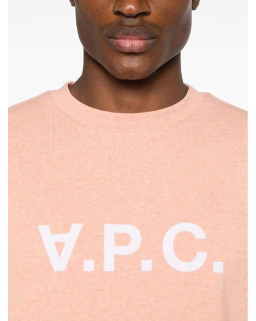 A.P.C. Pink Elliot Flocked-logo Sweatshirt for men